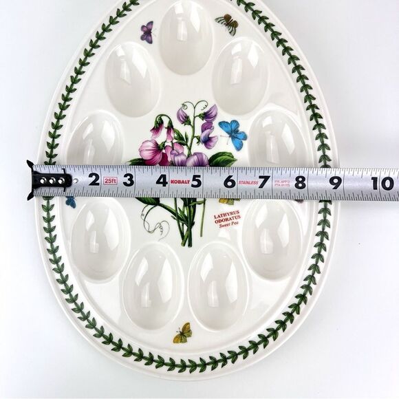 Portmeirion Botanic Garden Sweet Pea Deviled Egg Plate Flawless - Picture 6 of 7